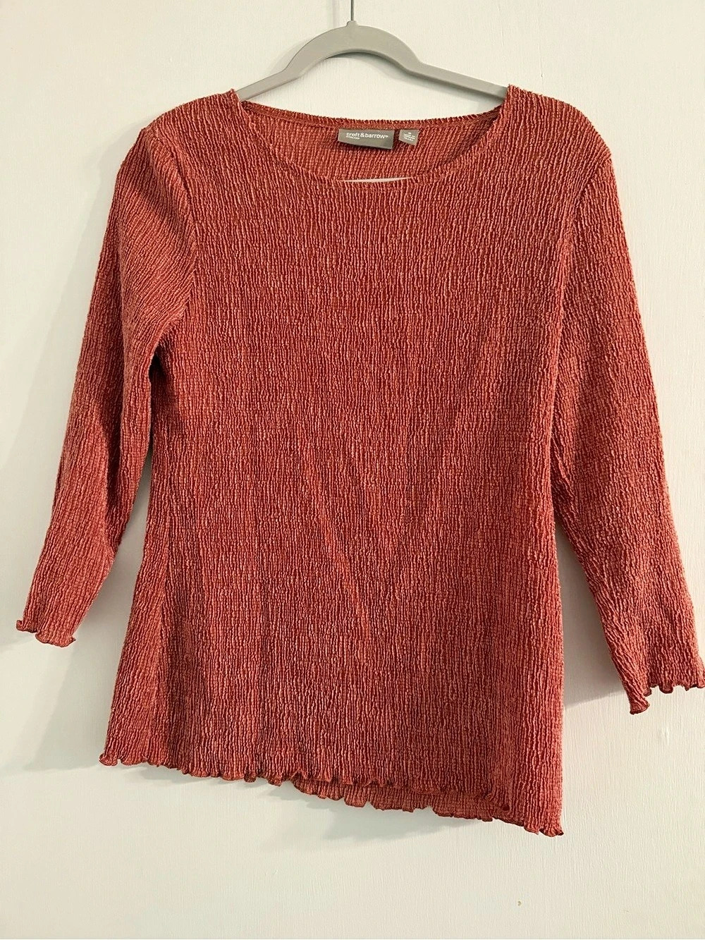 croft & barrow Long Sleeve Top in Red Size Small Like New